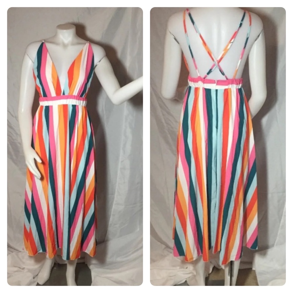 Deep V strappy dress